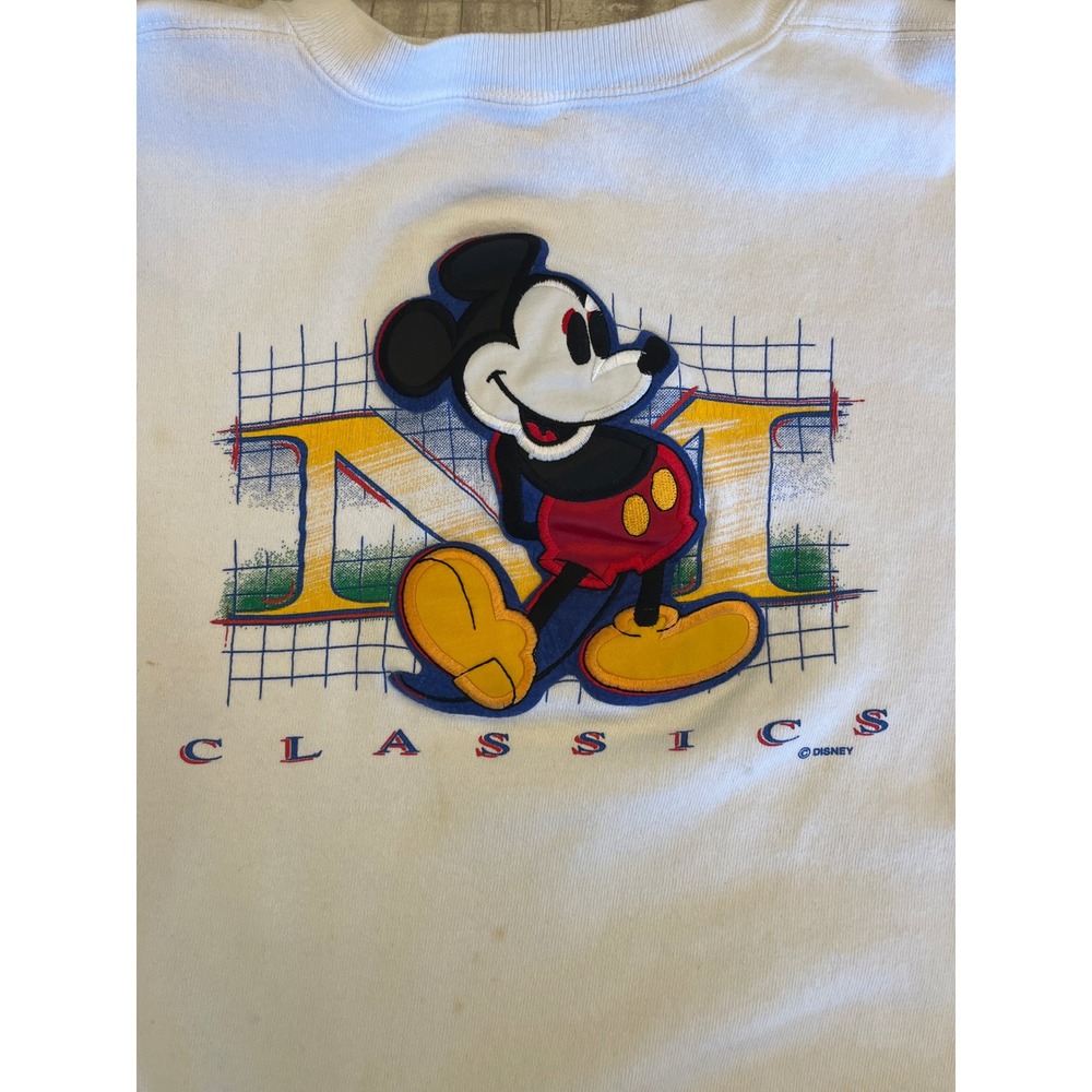 Vtg Mickey Mouse Sweatshirt Size XL‎ Gray Embroidered Classics Applique